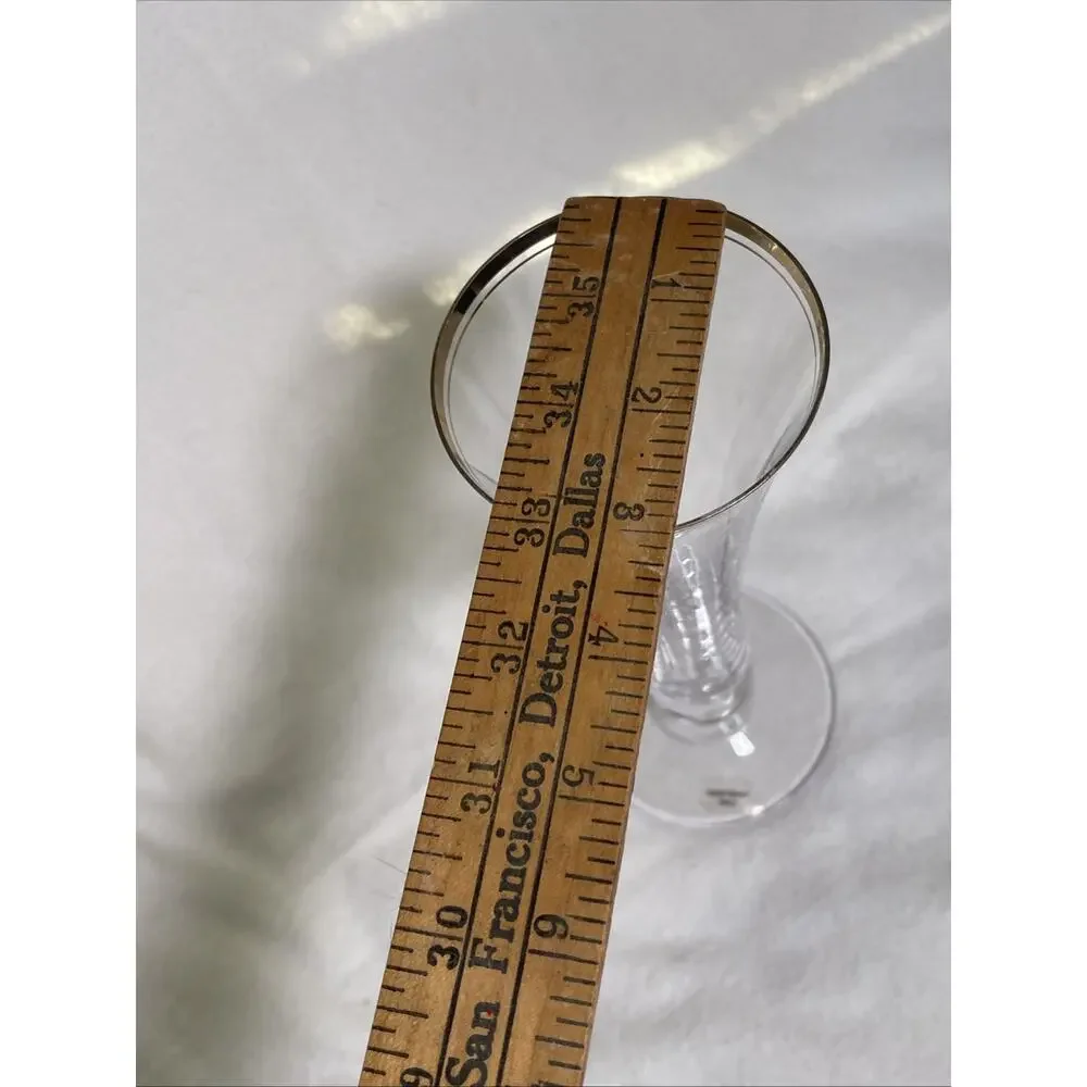 Mikasa Jamestown Crystal Flower Vase Gold Trim Rim 8 5/8